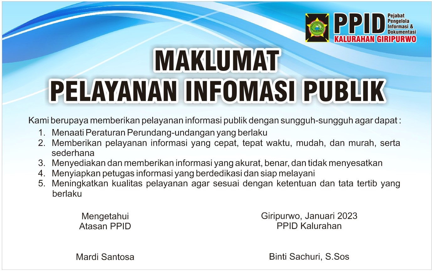 Maklumat Pelayanan Informasi Publik